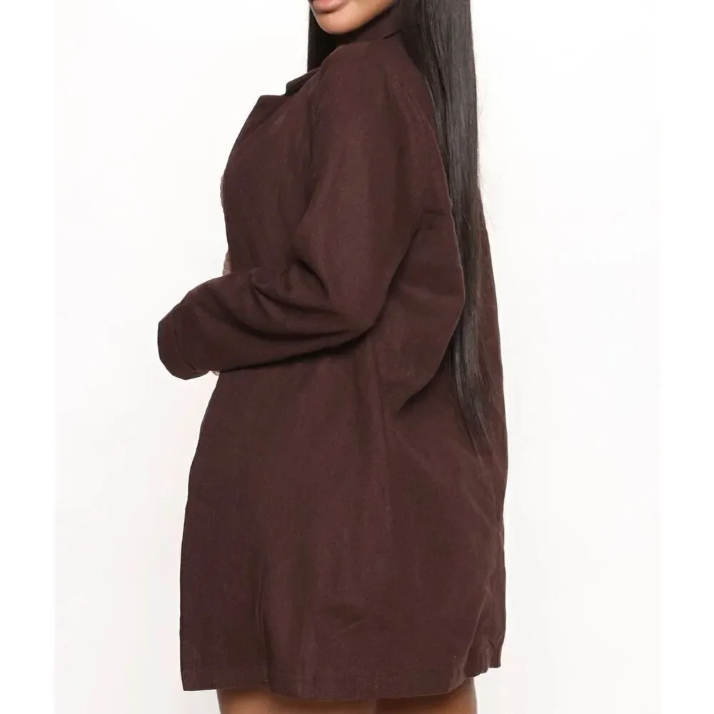Brown Linen Short Set - Picture 3 of 9